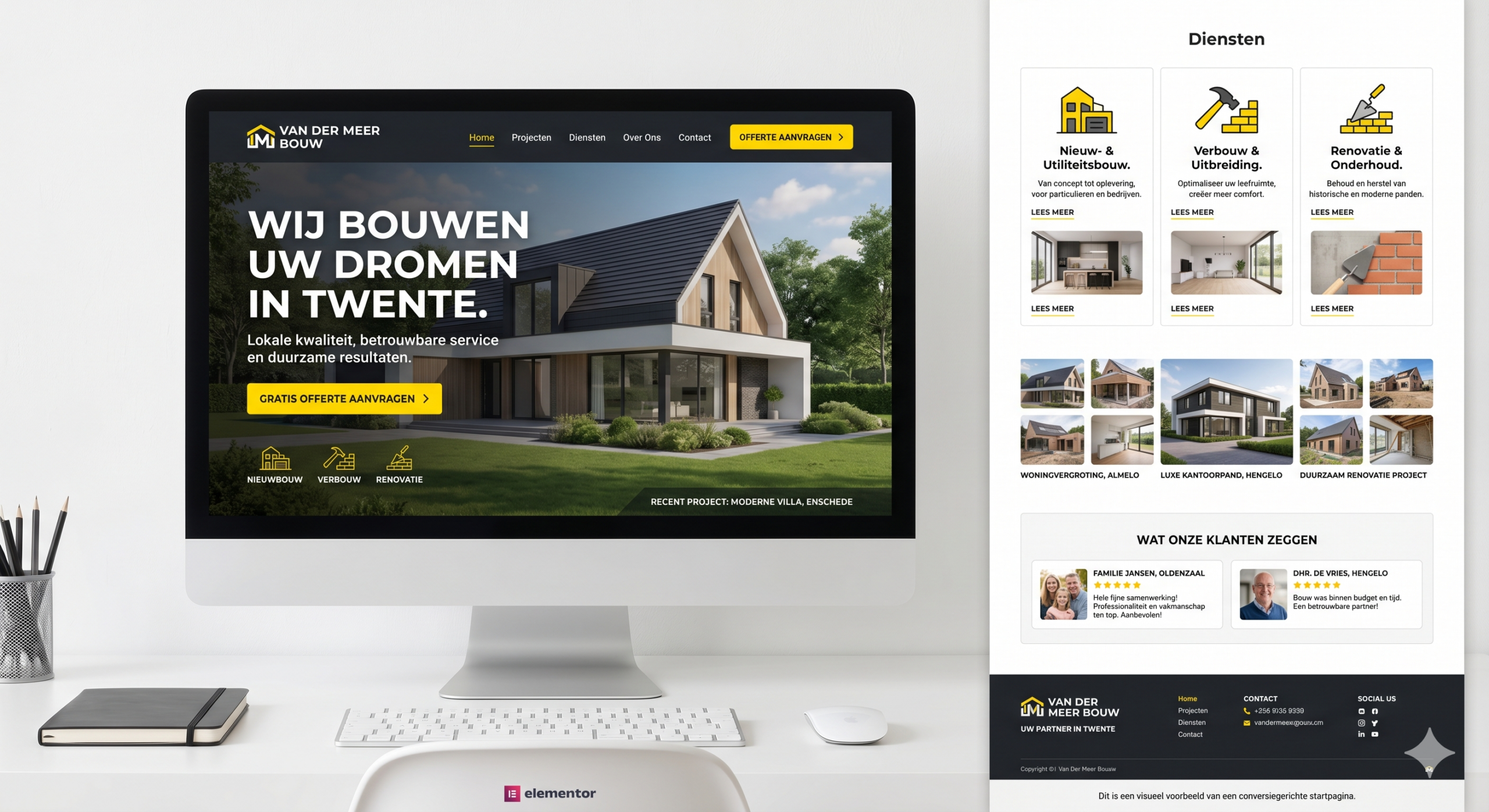 Mockup Bouwbedrijf Aannemer Twente