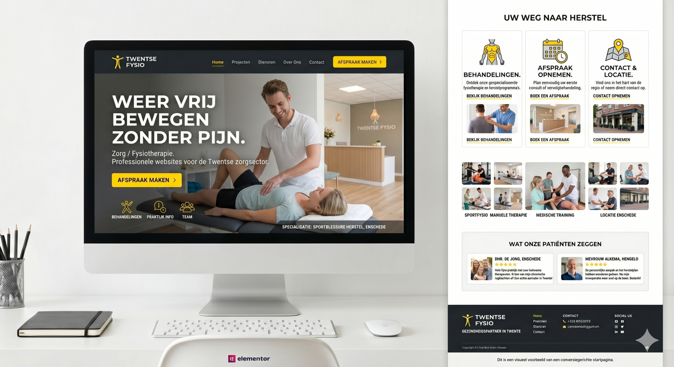 Mockup Zorg Fysiotherapie Twente